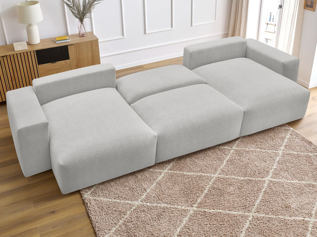 Canapé panoramique convertible coffre VOLTAIRE tissu chiné