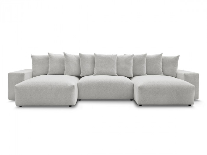 Canapé panoramique convertible coffre VOLTAIRE tissu chiné