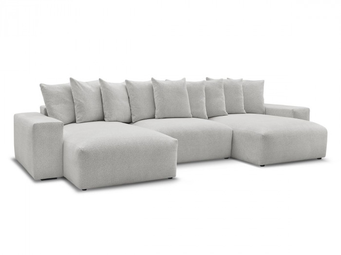 Canapé panoramique convertible coffre VOLTAIRE tissu chiné