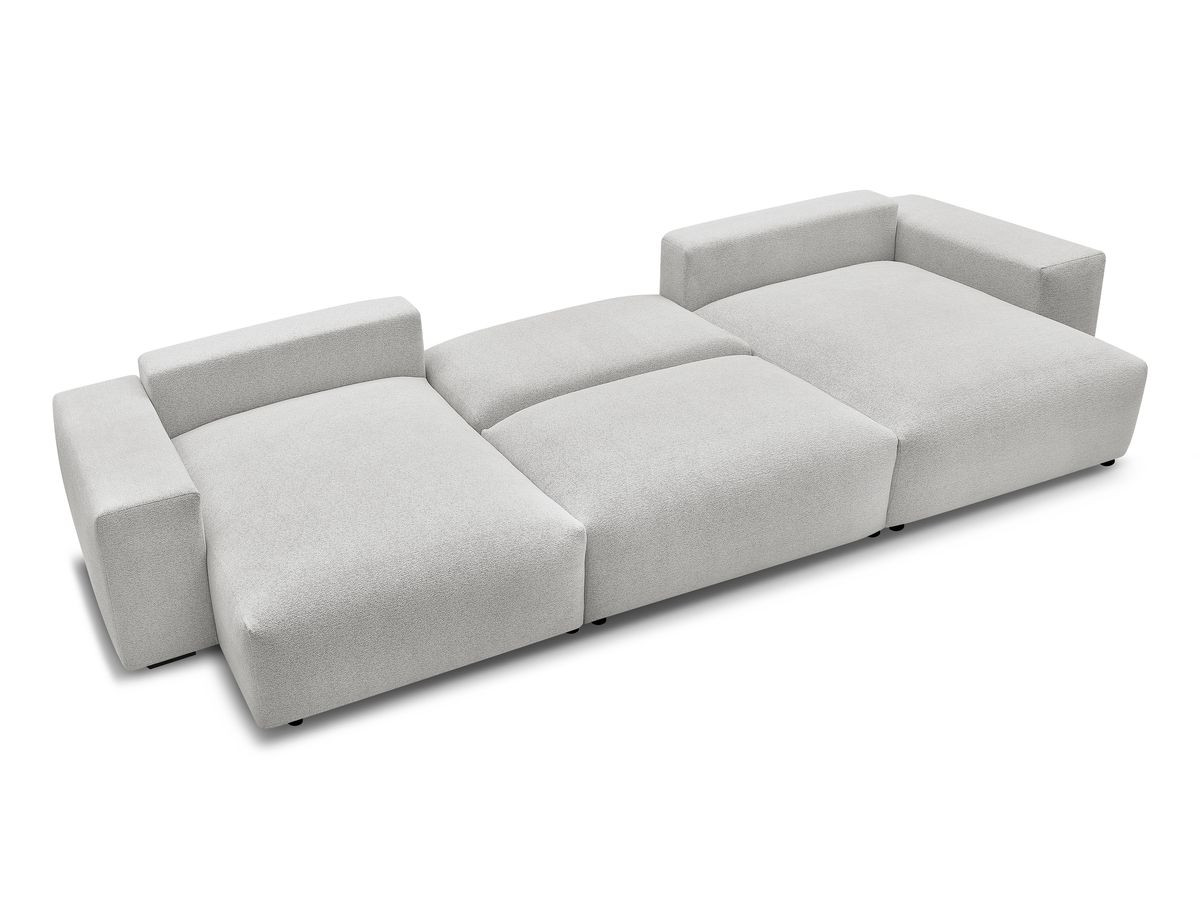Canapé panoramique convertible coffre VOLTAIRE tissu chiné