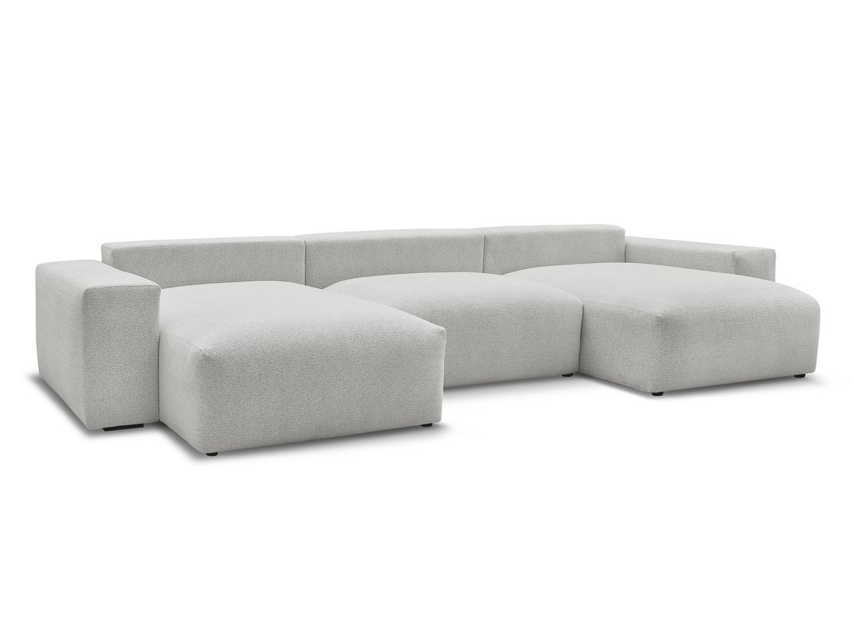 Canapé panoramique convertible coffre VOLTAIRE tissu chiné