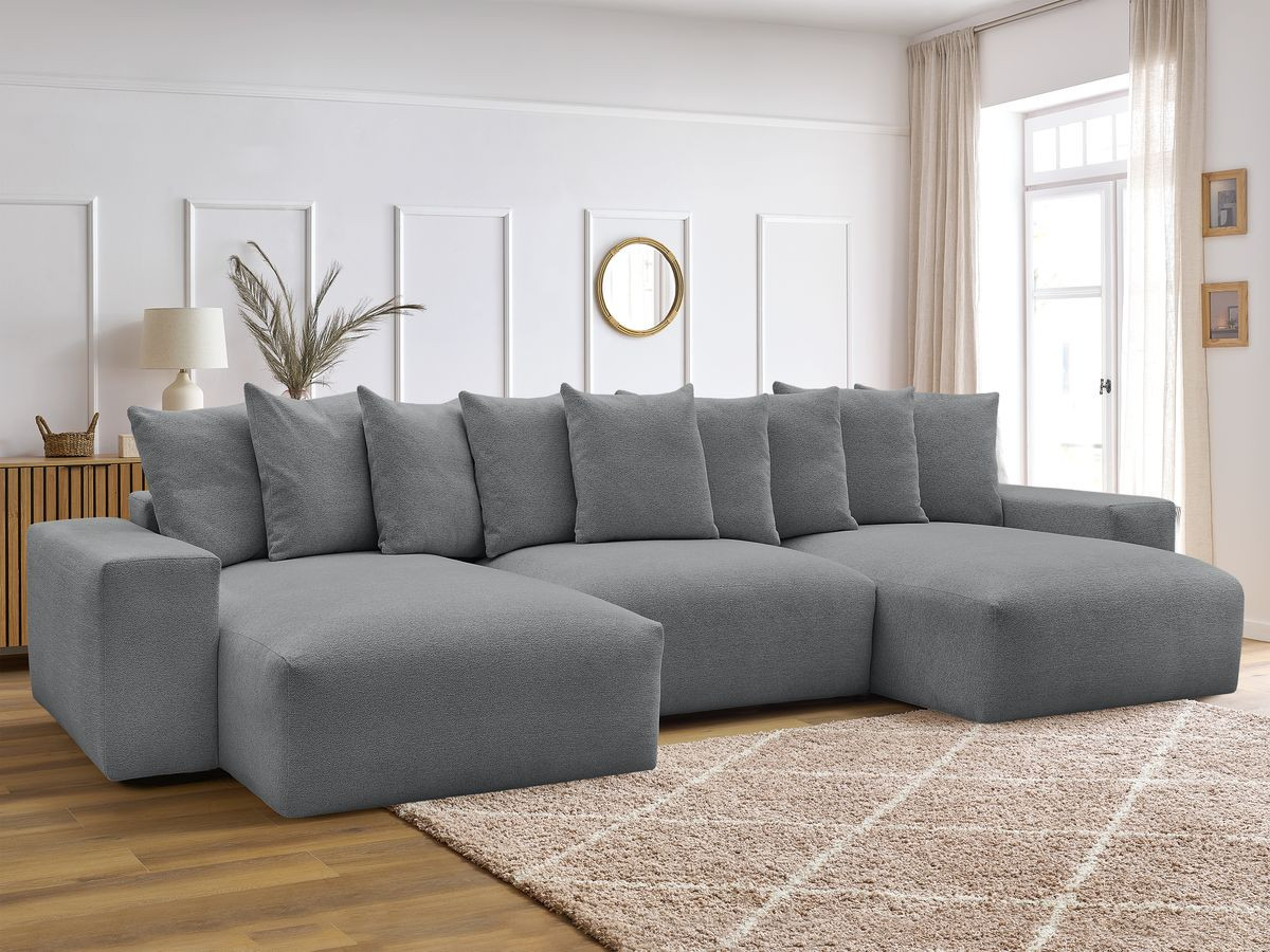 Canapé panoramique convertible coffre VOLTAIRE tissu chiné