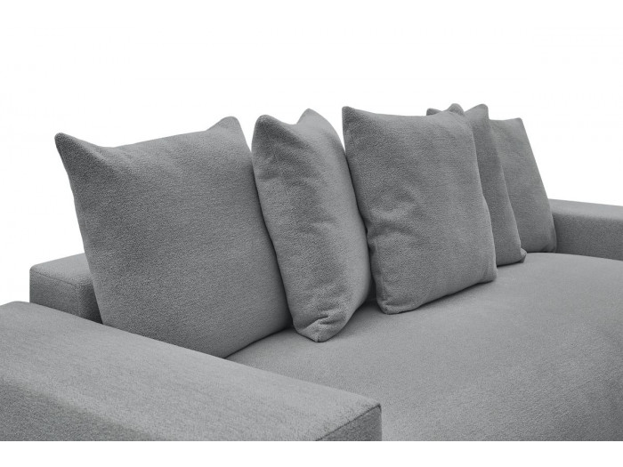 Canapé droit convertible coffre VOLTAIRE tissu chiné avec pouf