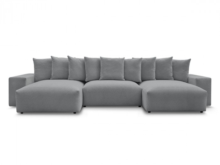 Canapé panoramique convertible coffre VOLTAIRE tissu chiné