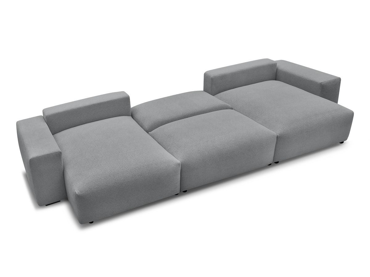 Canapé panoramique convertible coffre VOLTAIRE tissu chiné
