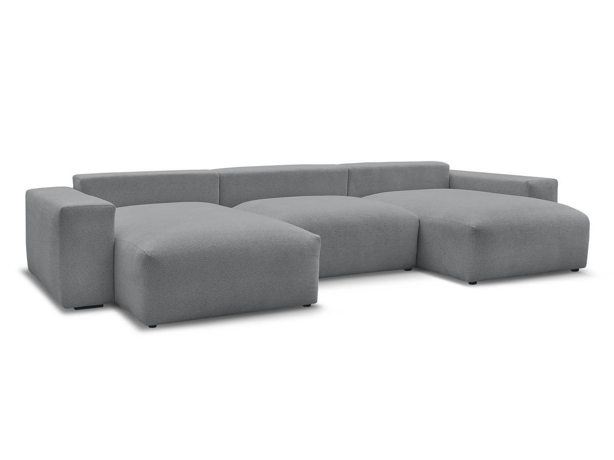 Canapé panoramique convertible coffre VOLTAIRE tissu chiné
