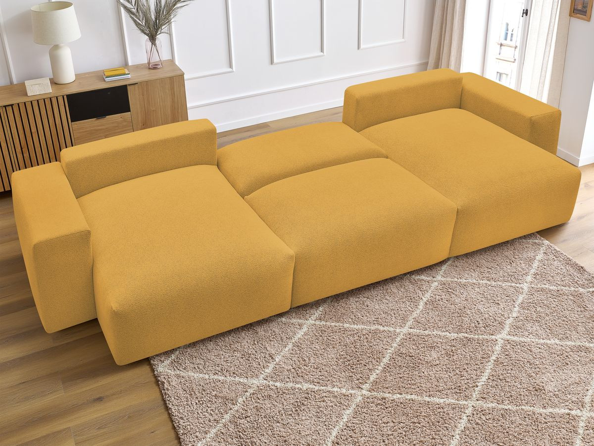 Canapé panoramique convertible coffre VOLTAIRE tissu chiné