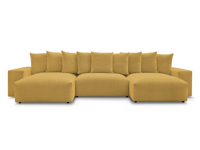 Canapé panoramique convertible coffre VOLTAIRE tissu chiné