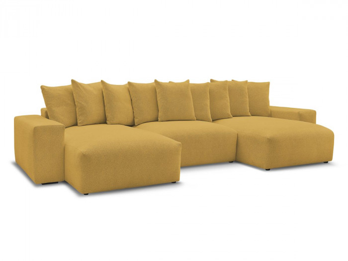 Canapé panoramique convertible coffre VOLTAIRE tissu chiné