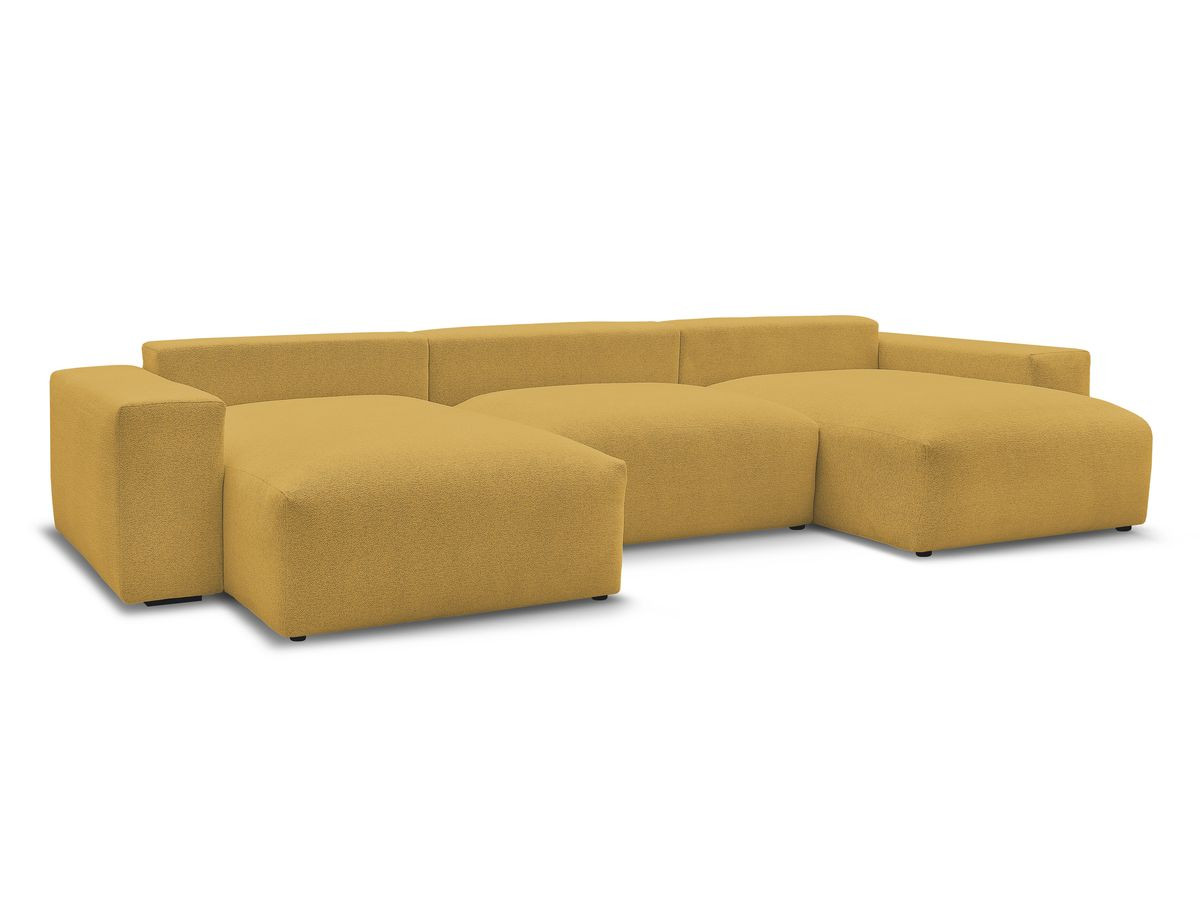 Canapé panoramique convertible coffre VOLTAIRE tissu chiné