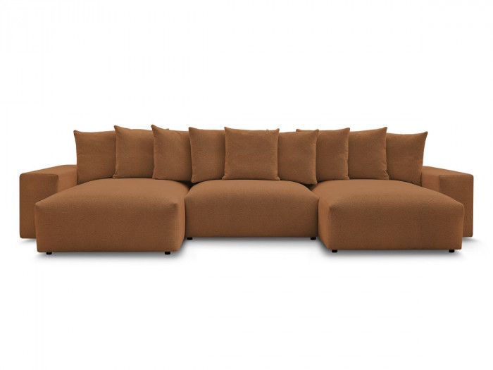 Canapé panoramique convertible coffre VOLTAIRE tissu chiné