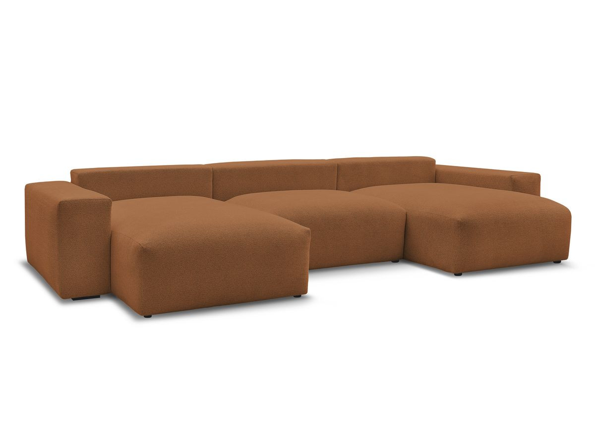 Canapé panoramique convertible coffre VOLTAIRE tissu chiné