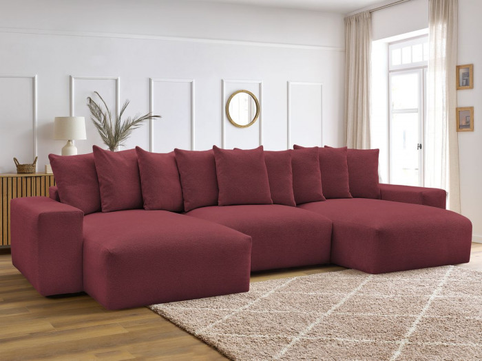 Canapé panoramique convertible coffre VOLTAIRE tissu chiné