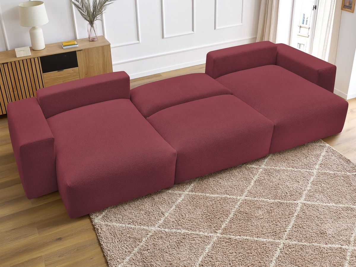 Canapé panoramique convertible coffre VOLTAIRE tissu chiné