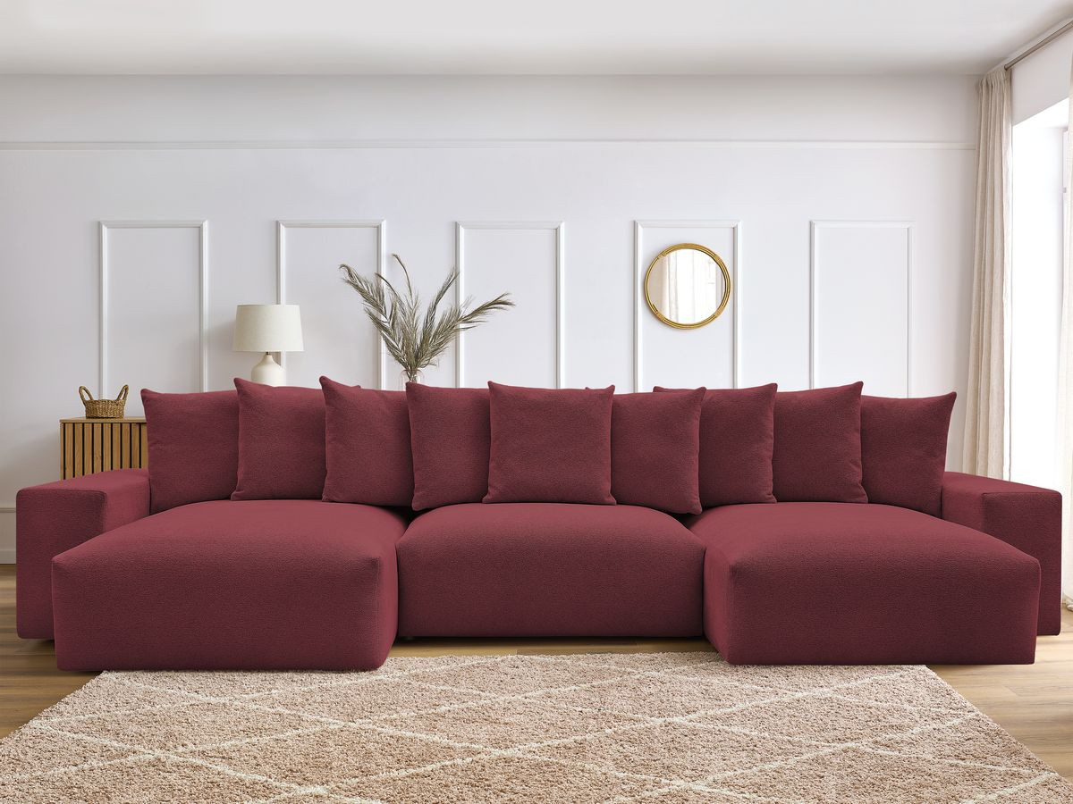 Canapé panoramique convertible coffre VOLTAIRE tissu chiné