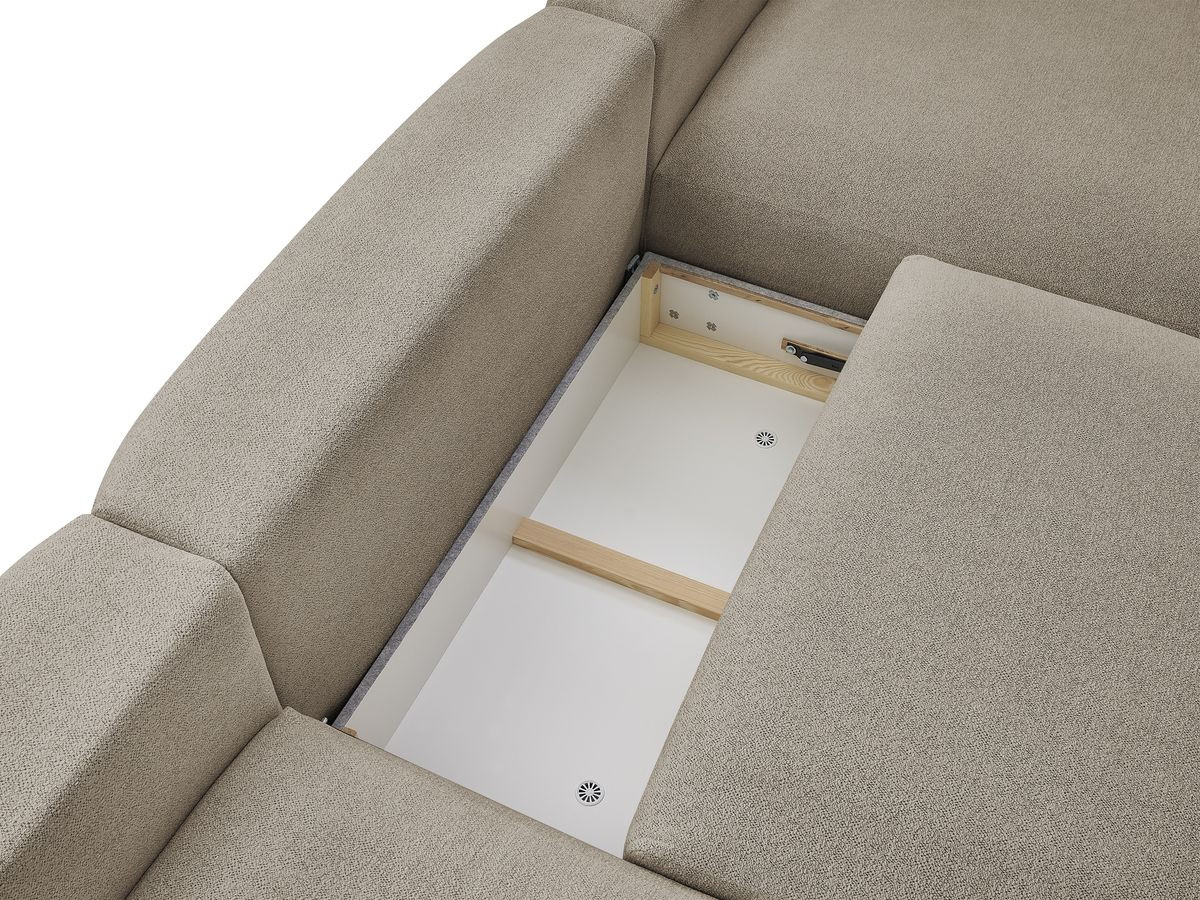 Canapé panoramique convertible coffre VOLTAIRE tissu chiné