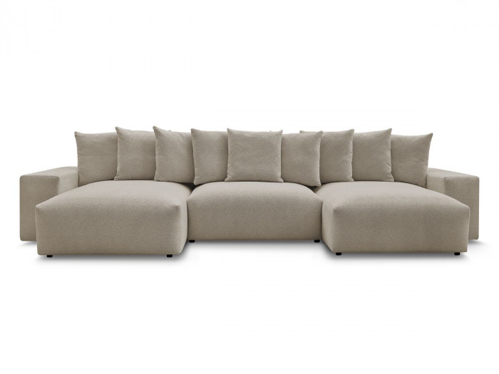 Canapé panoramique convertible coffre VOLTAIRE tissu chiné