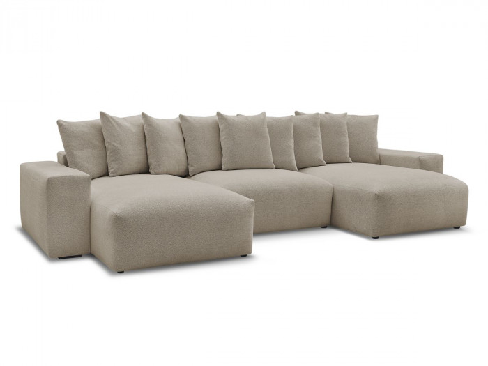 Canapé panoramique convertible coffre VOLTAIRE tissu chiné