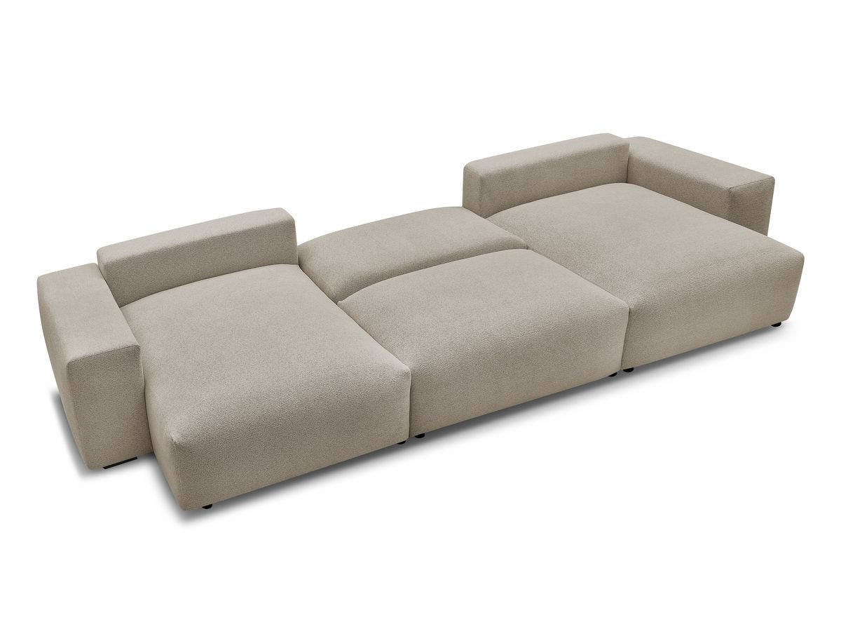 Canapé panoramique convertible coffre VOLTAIRE tissu chiné