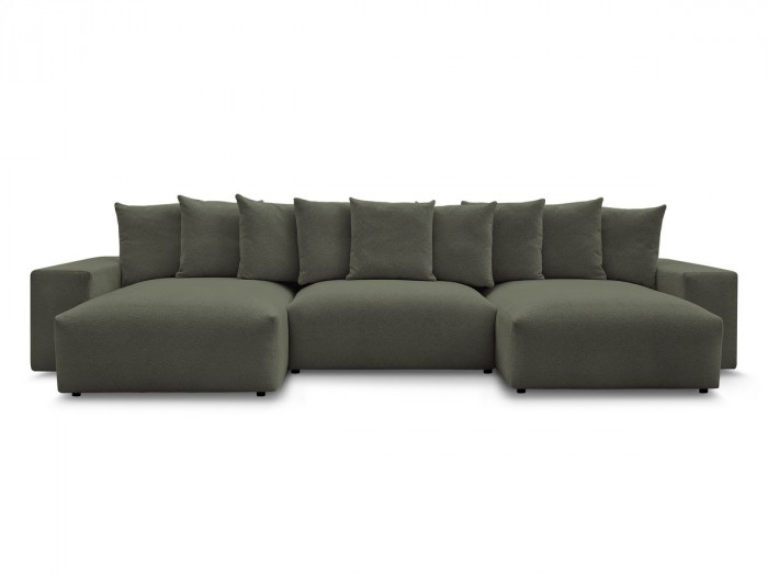 Canapé panoramique convertible coffre VOLTAIRE tissu chiné