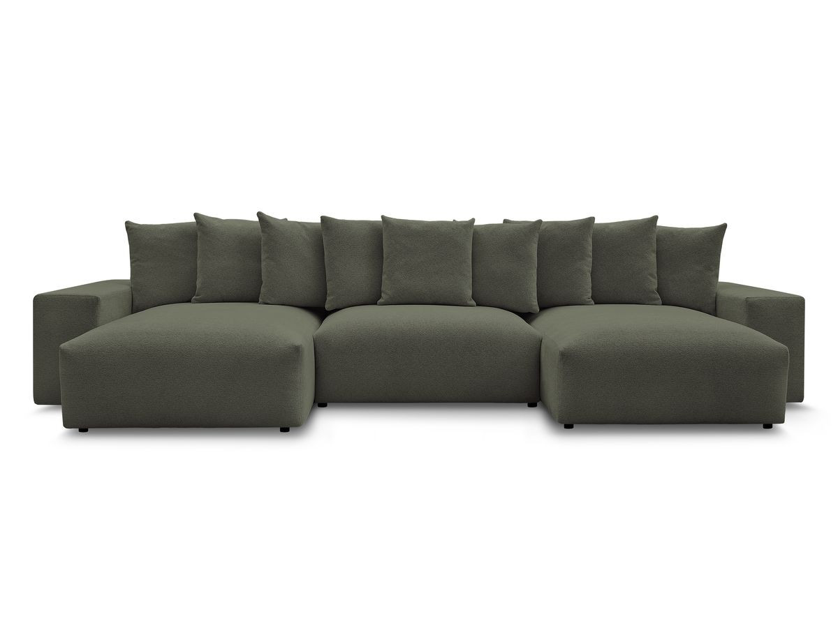 VOLTAIRE omvormbare panoramabank met opbergvak in gemêleerde stof