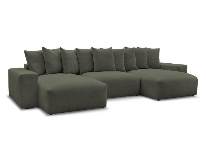 Canapé panoramique convertible coffre VOLTAIRE tissu chiné