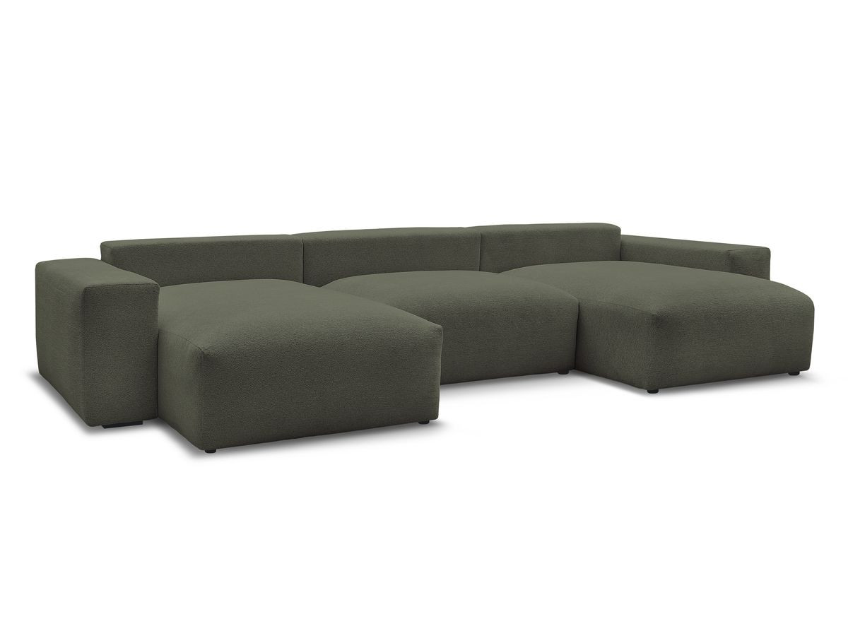 Canapé panoramique convertible coffre VOLTAIRE tissu chiné
