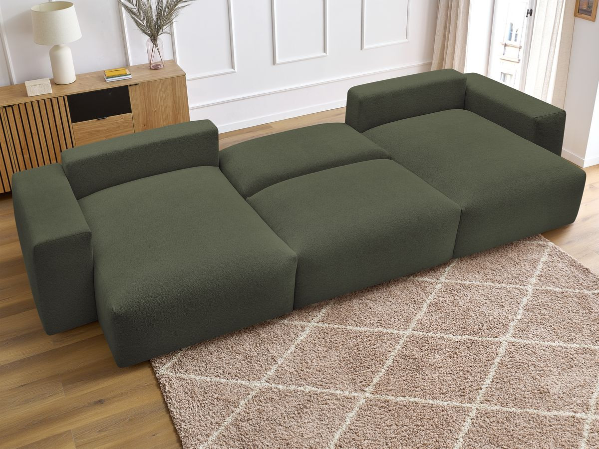 Canapé panoramique convertible coffre VOLTAIRE tissu chiné