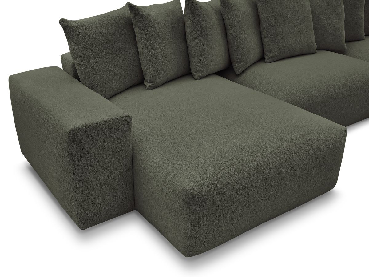 Canapé panoramique convertible coffre VOLTAIRE tissu chiné