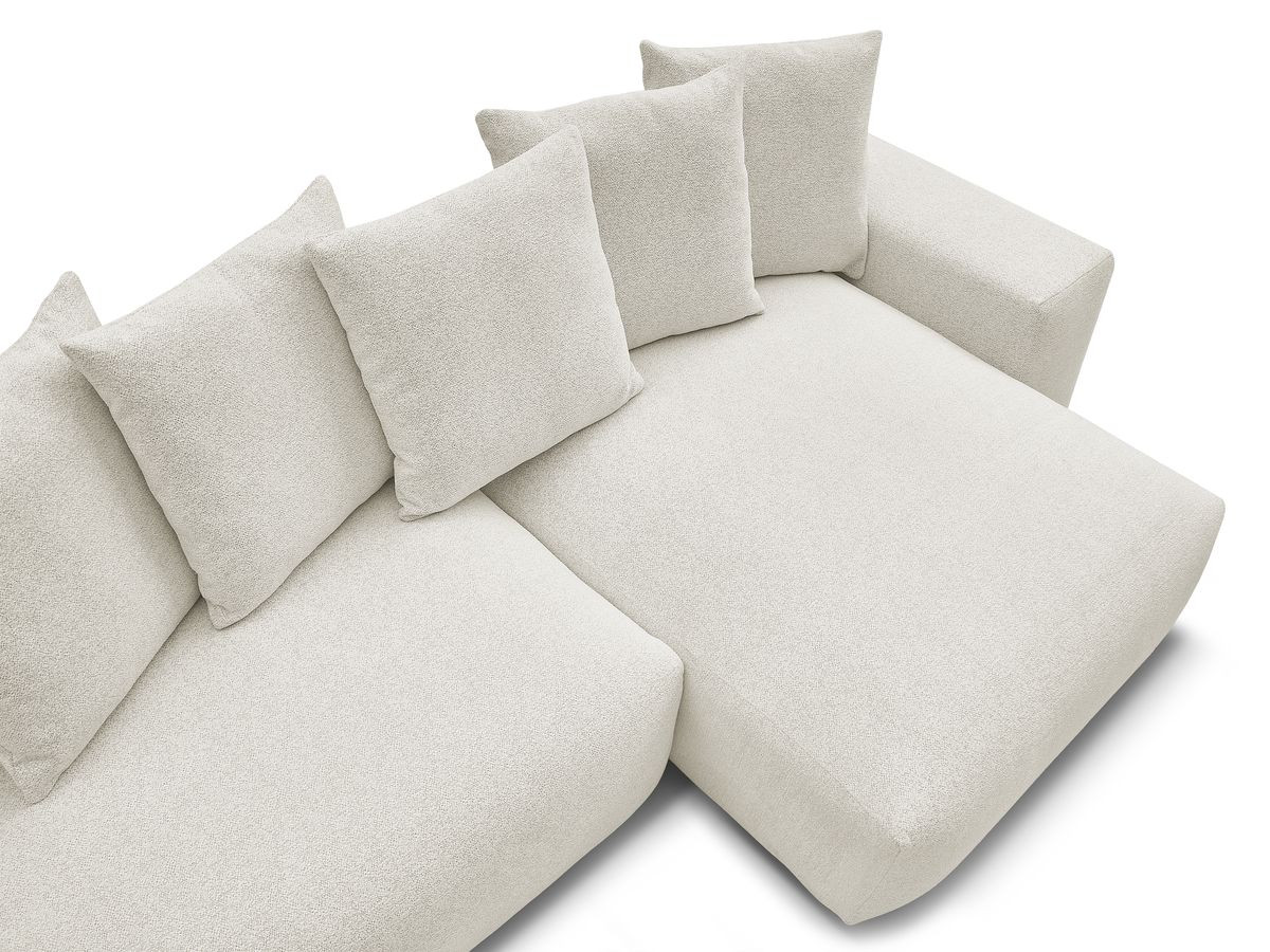 Canapé d'angle réversible convertible coffre VOLTAIRE chiné avec pouf blanc — vue 4