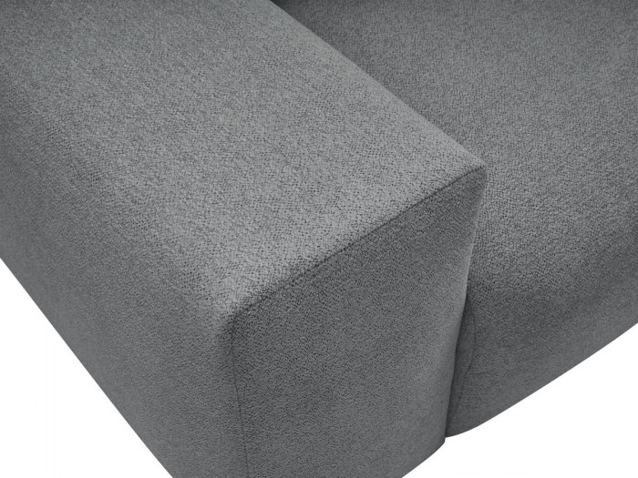 Canapé d'angle réversible convertible coffre VOLTAIRE tissu chiné avec pouf