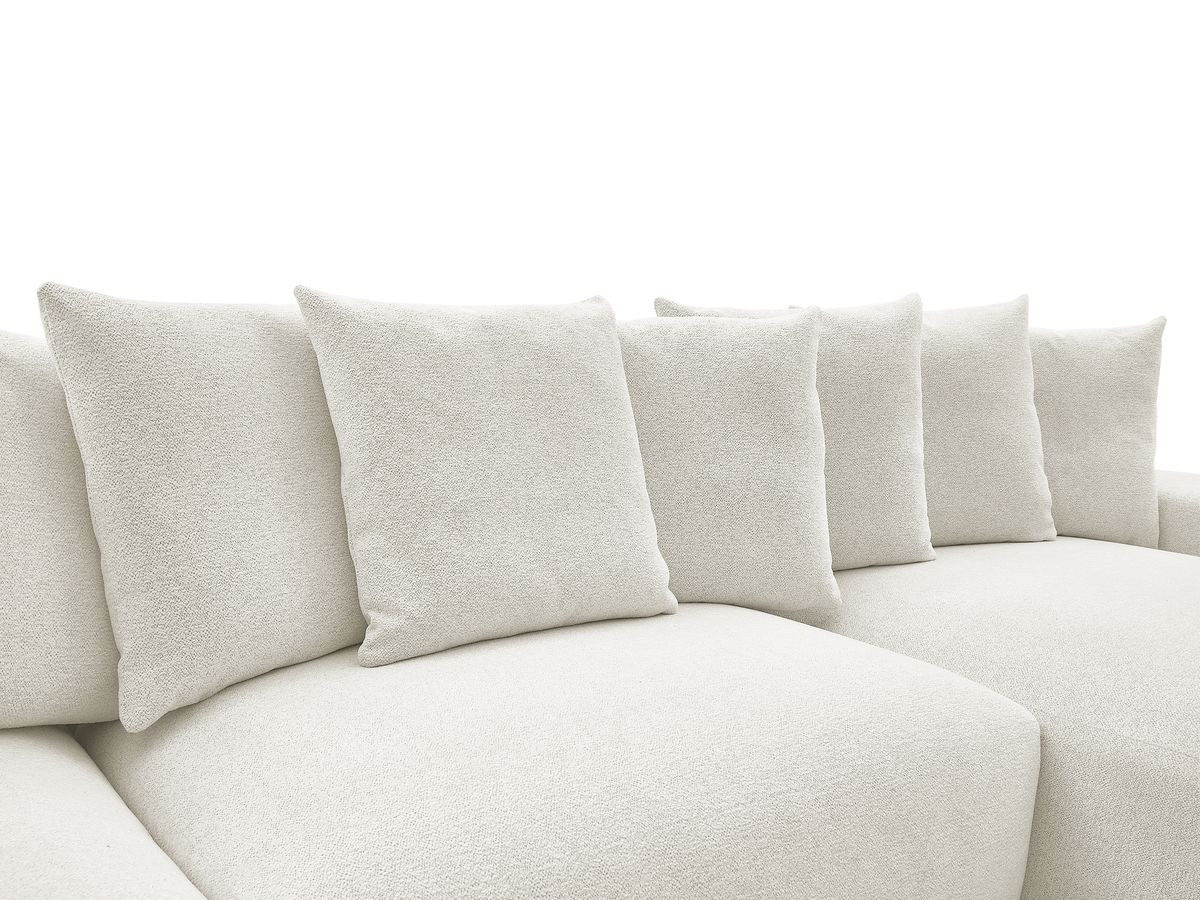 Canapé panoramique convertible coffre VOLTAIRE chiné avec pouf blanc — vue 6