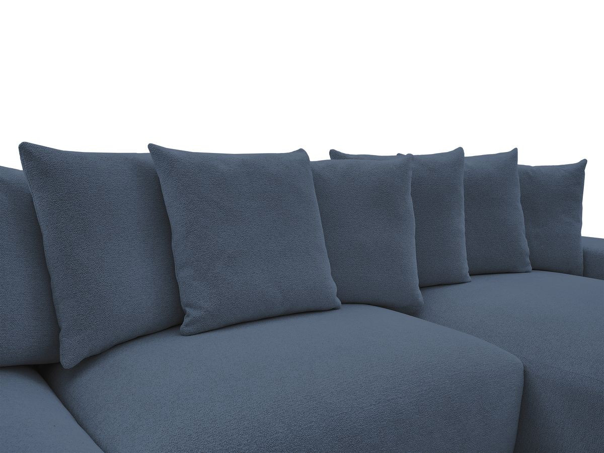 Canapé panoramique convertible coffre VOLTAIRE chiné avec pouf bleu foncé — vue 5