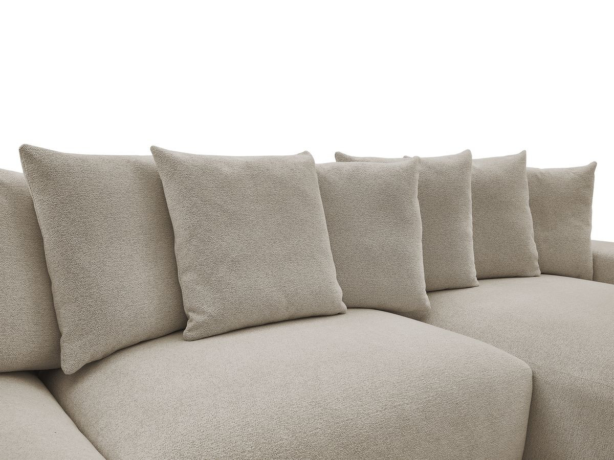 Canapé panoramique convertible coffre VOLTAIRE chiné avec pouf taupe — vue 5
