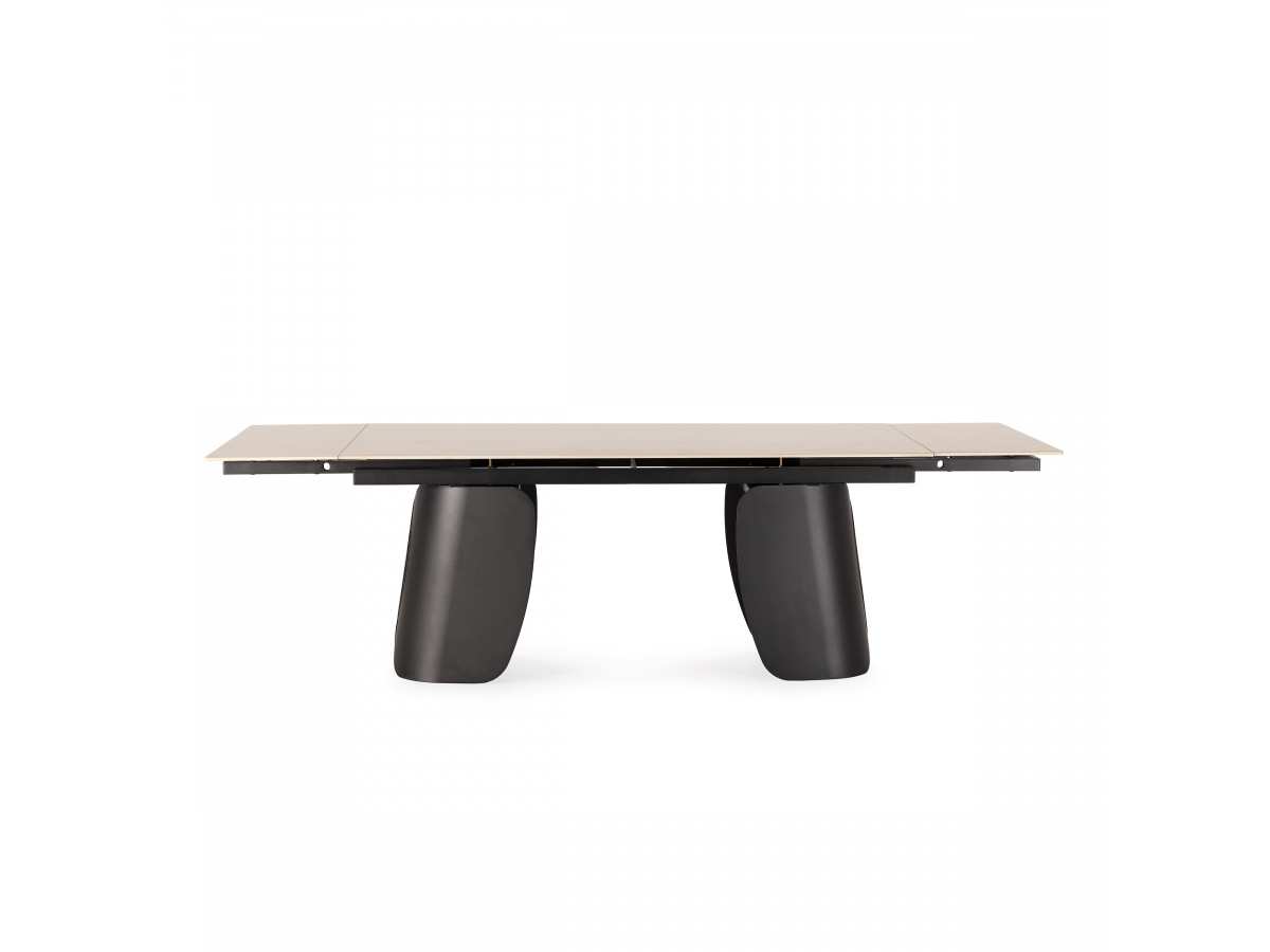 JULIA uitschuifbare eettafel 180 tot 260 cm met travertin-effect stenen blad