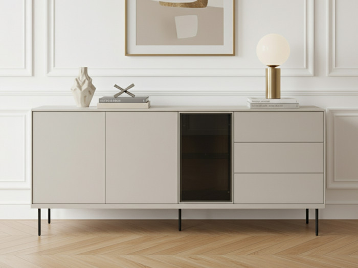 Buffet 3 portes 3 tiroirs 194 cm ESPERA avec LEDS