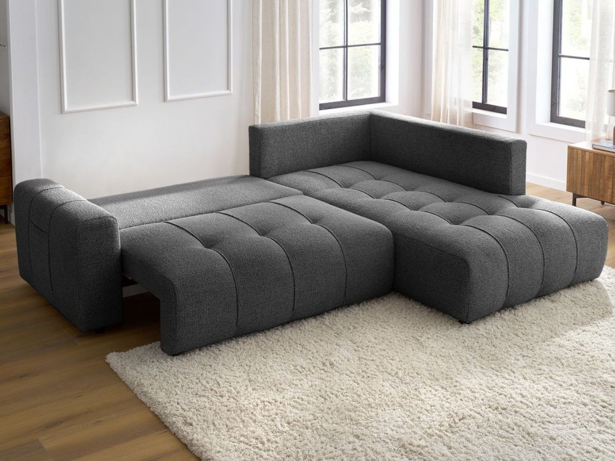 Canapé d'angle L convertible coffre ARSENE gris foncé — vue 5