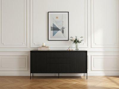 Buffet 2 portes 166 cm LENARA avec tasseaux et LED