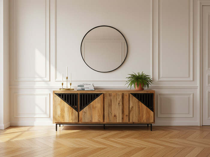 Buffet 4 portes 200 cm BILBAO bois massif de manguier