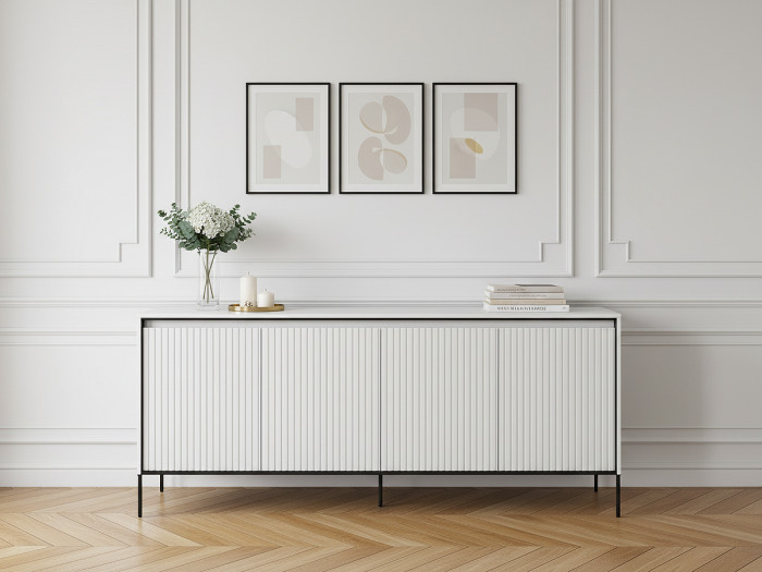 Buffet 4 portes 193 cm LENARA avec tasseaux et LED