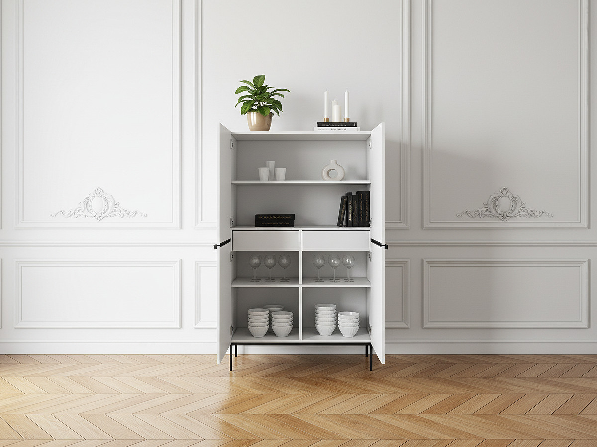 Buffet haut 2 portes 100 cm KASHA Pieds noir