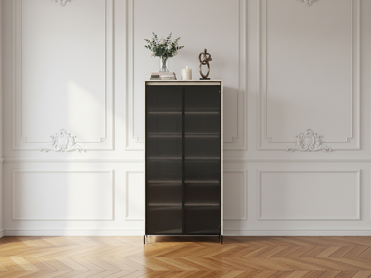 Rangement vitrine H.196 cm 2 portes vitrées LENARA