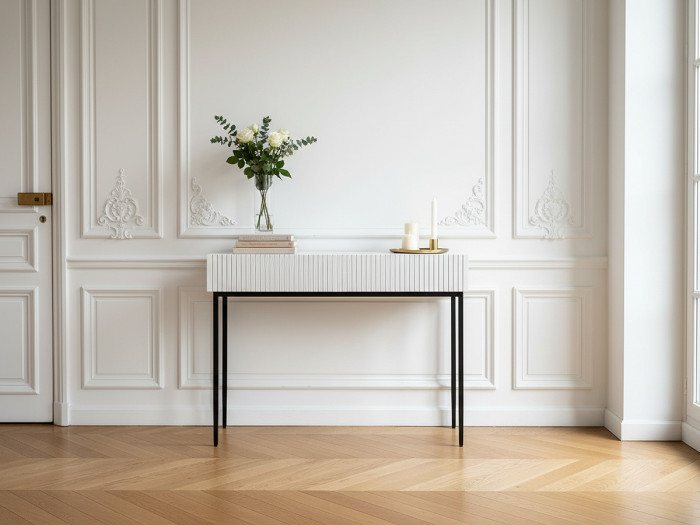 Console 2 tiroirs KASHA Pieds noir
