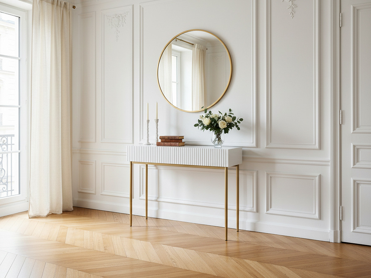 KASHA consoletafel met 2 laden en gouden poten