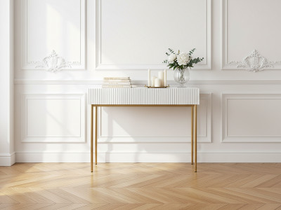 Console 2 tiroirs KASHA Pieds or