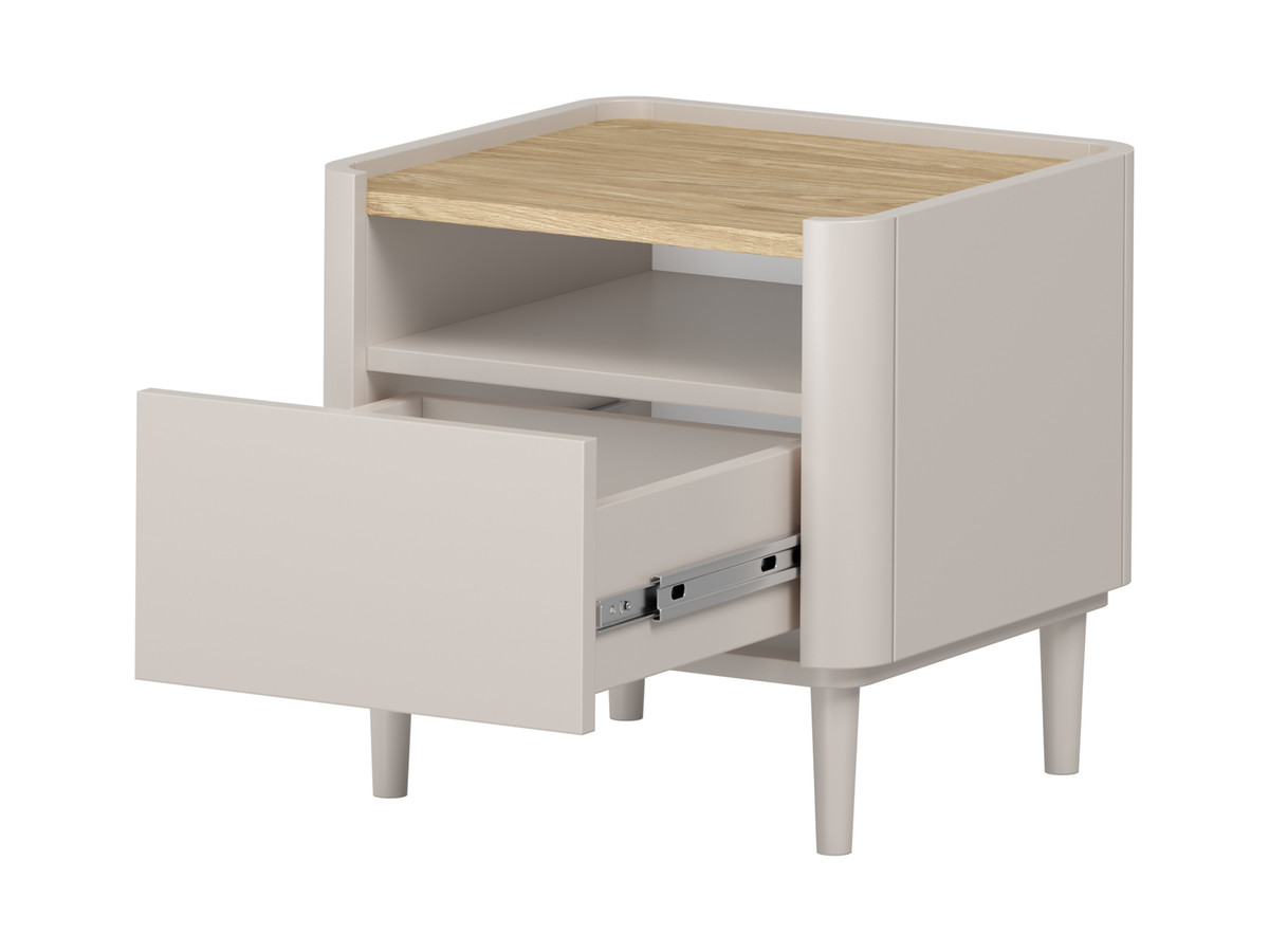 ANYRA nachtkastje met 1 lade en massief houten poten