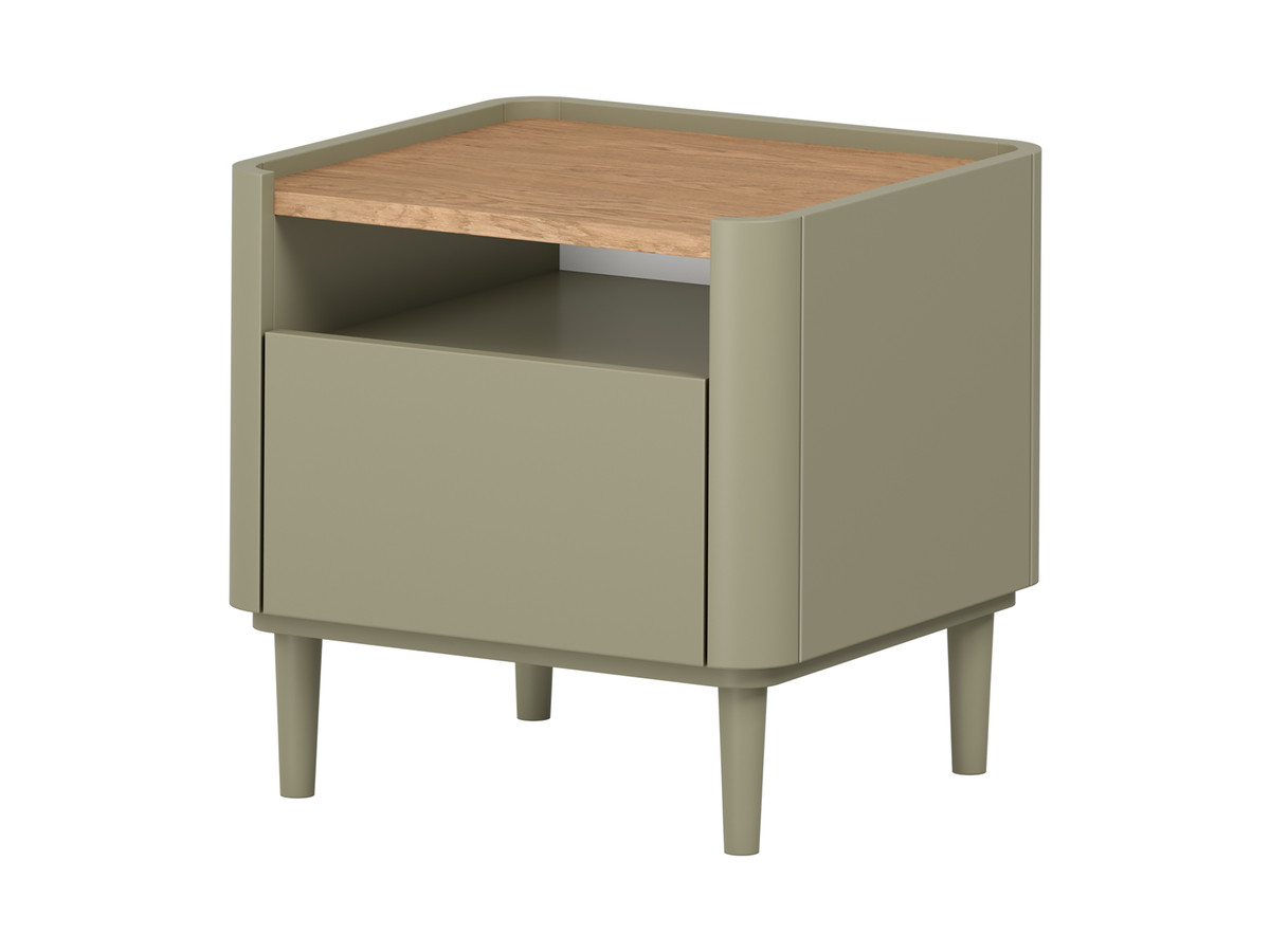 ANYRA nachtkastje met 1 lade en massief houten poten