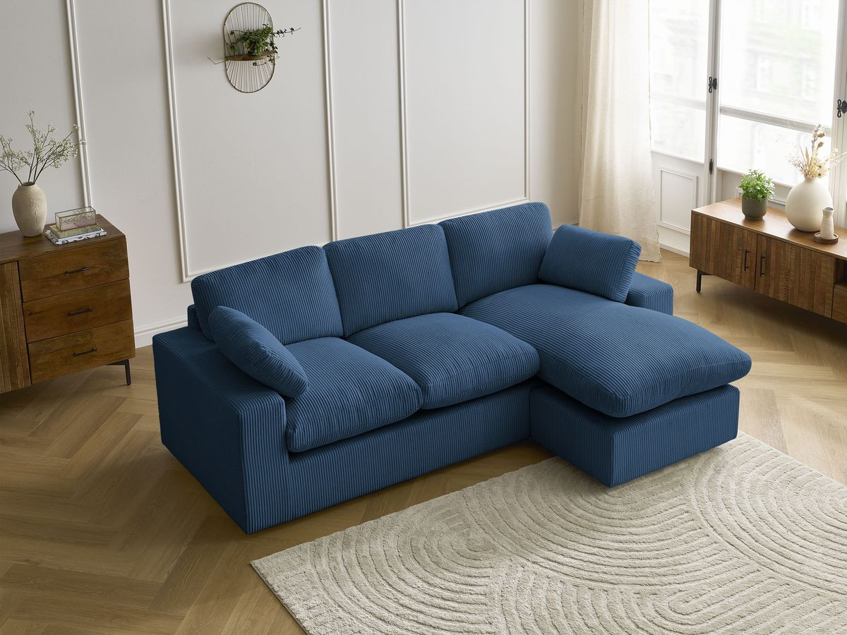 BELAIR compacte omkeerbare corduroy hoekbank