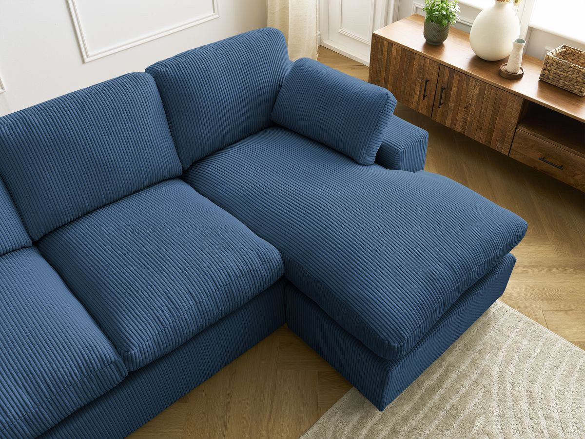 BELAIR compacte omkeerbare corduroy hoekbank