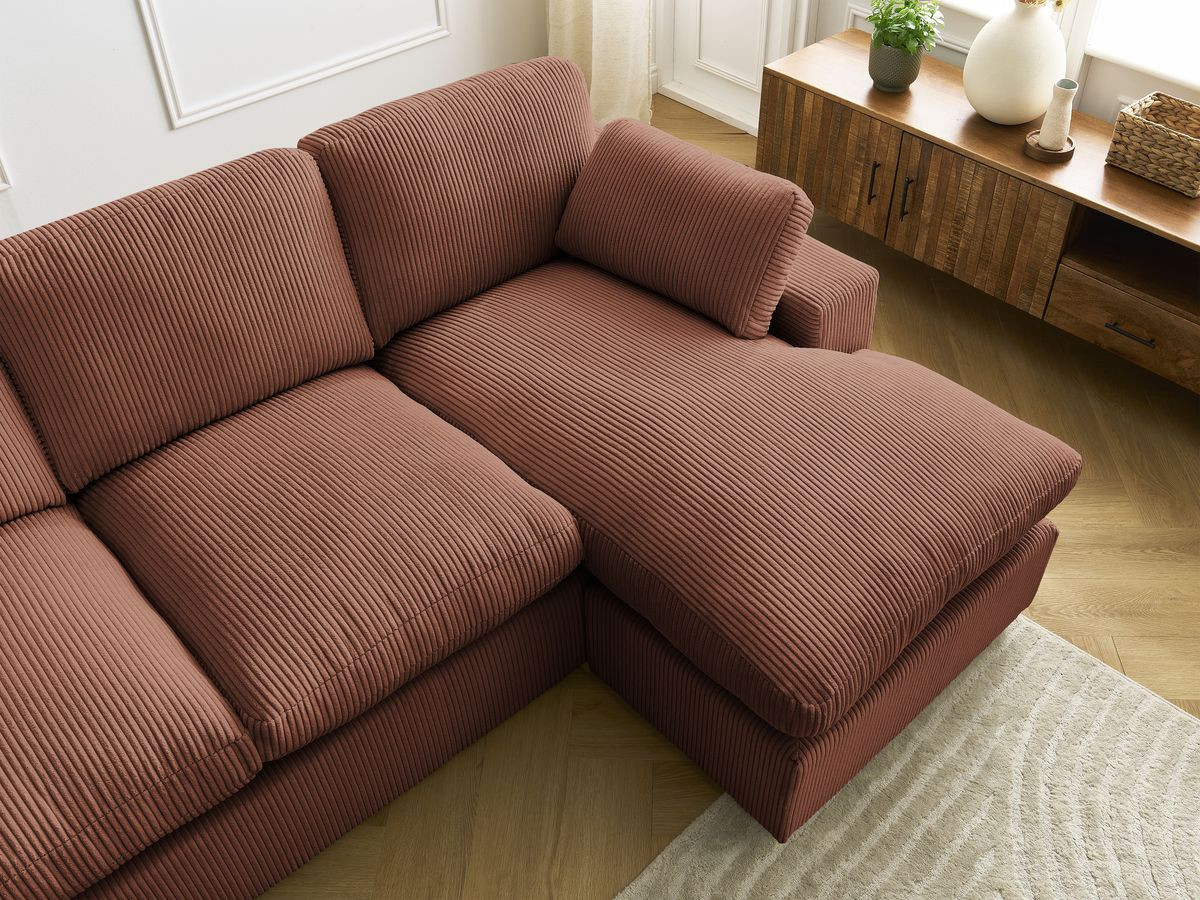 BELAIR compacte omkeerbare corduroy hoekbank